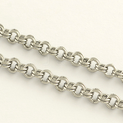 Tarnish Resistant 304 Stainless Steel Double Link Rolo Chains CHS-R009-07-1