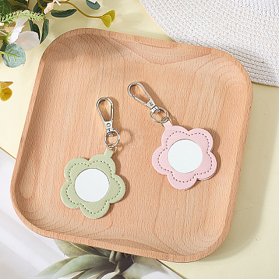 2Pcs 2 Colors PU Leather Pendant Decorations HJEW-CL0001-16B-1