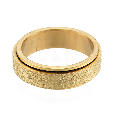 201 Stainless Steel Sand Blast Rotating Finger Ring X-RJEW-N043-06LG-1