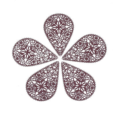 430 Stainless Steel Filigree Pendants X-STAS-S108-15-1