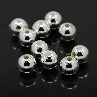 Plating Plastic Acrylic Round Beads PACR-L003-14mm-S-1