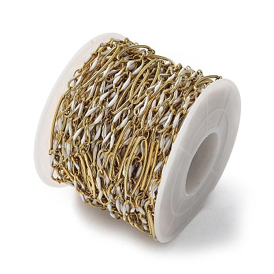 304 Stainless Steel Enamel Link Chains CHS-U003-01G-02-1