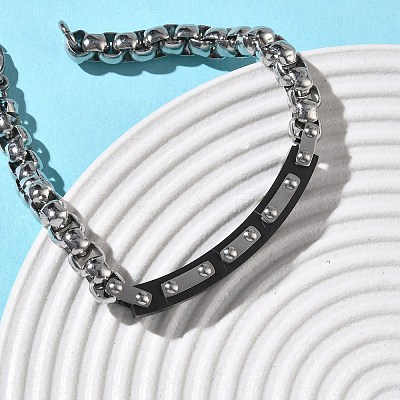 201/304 Stainless Steel Box Chain Bracelets for Unisex BJEW-F522-03EB-1