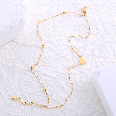 Beach Heart Shape Beaded Double Layer Bracelet and Anklet for Women PS4517-1