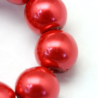 Baking Paint Pearlized Glass Pearl Round Bead Strands HY-Q003-6mm-74-1