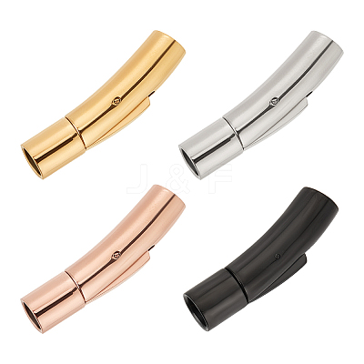 4 Sets 4 Colors 316L Surgical Stainless Steel Bayonet Clasps STAS-OC0001-17C-1