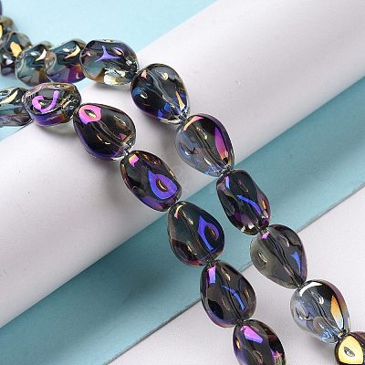 Transparent Electroplate Glass Beads Strands GLAA-C025-02N-1