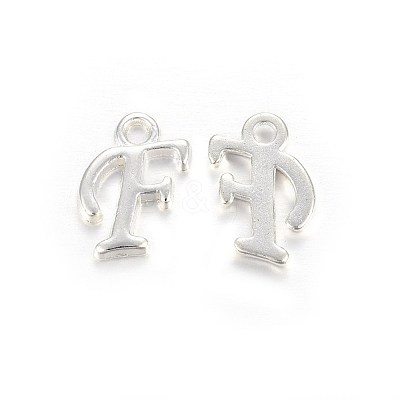 Silver Color Plated Alloy Letter Pendants PALLOY-J718-01S-F-1