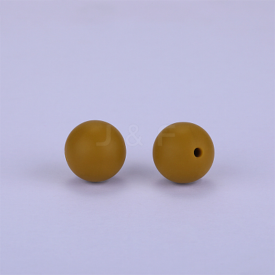 Round Silicone Focal Beads SI-JX0046A-101-1