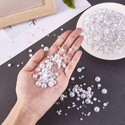 60g Resin patch multi size mixed pearl patch DIY jewelry accessories(2 bags) JX586I-1
