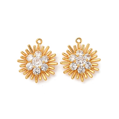 Brass Micro Pave Cubic Zirconia Pendants X1-KK-K382-38G-1