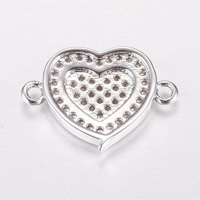 Brass Micro Pave Cubic Zirconia Links ZIRC-E150-07P-1