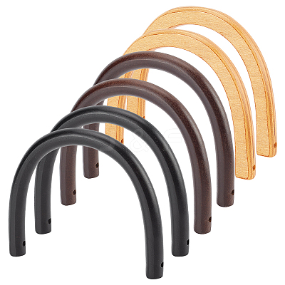 6Pcs 3 Style Wooden U-Shaped Bag Handles FIND-PH0010-41-1