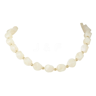 Two Tone Acrylic Twist Beaded Necklaces NJEW-JN05840-01-1