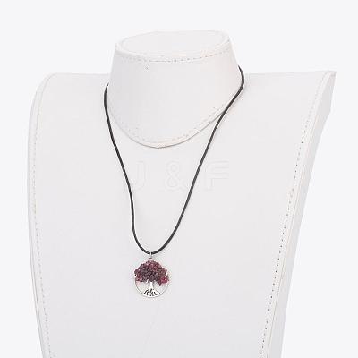 Cowhide Leather Cord Pendant Necklaces NJEW-JN01983-1