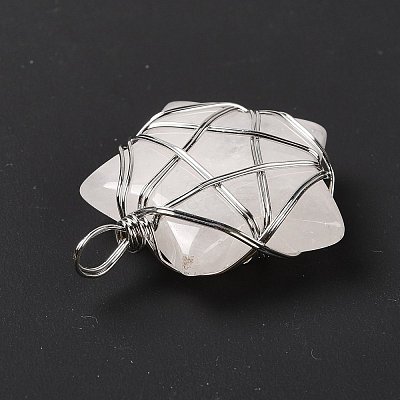 Natural Quartz Crystal Pendants G-D458-07P-06-RS-1