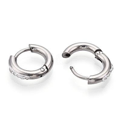 201 Stainless Steel Huggie Hoop Earrings STAS-S079-162B-1