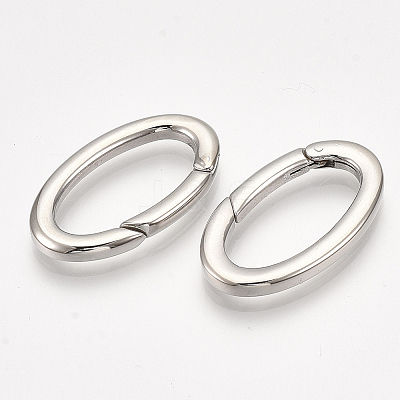 Non-Tarnish 304 Stainless Steel Spring Gate Rings X-STAS-S079-87-1