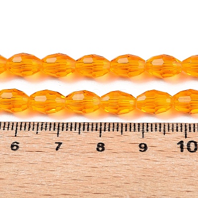 Transparent Glass Beads Strands EGLA-A037-T6x8mm-D08-1