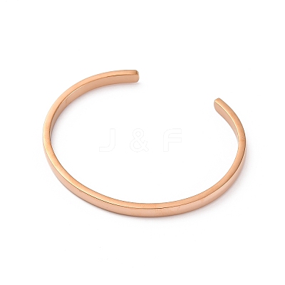 Ion Plating(IP) 304 Stainless Steel Cuff Bangles STAS-I110-10-4mm-RG-1