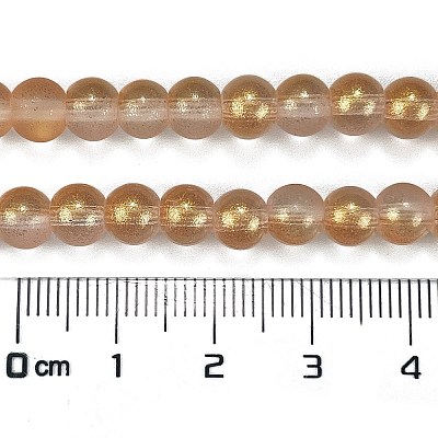 Frosted Transparent Glass Bead Strands GLAA-P065-6mm-02-1