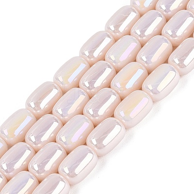 Electroplate Opaque Glass Beads Strands EGLA-Q132-03B-C02-1