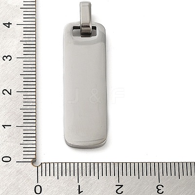 Tarnish Resistant Rectangle 304 Stainless Steel Mirror Polished Finish Stamping Blank Tag Pendants STAS-H317-09P-1