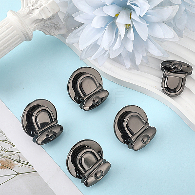 6Pcs Flat Round Alloy Bag Tuck Lock Clasps FIND-CP0003-23B-1