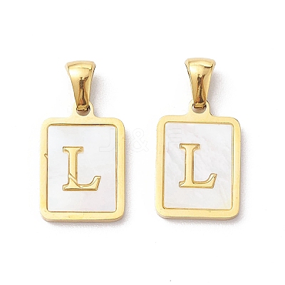 Ion Plating(IP) 304 Stainless Steel Pave Shell Pendants STAS-G327-01G-L-1