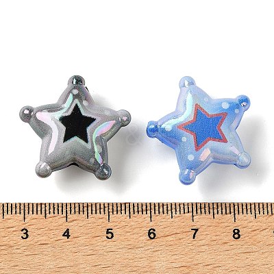UV Plating Printed Opaque Acrylic Beads AC-CBAEAA8-19-1