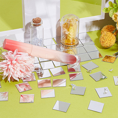 300Pcs Square Acrylic Self Adhesive Acrylic Mosaic Tiles AJEW-PH0011-54-1