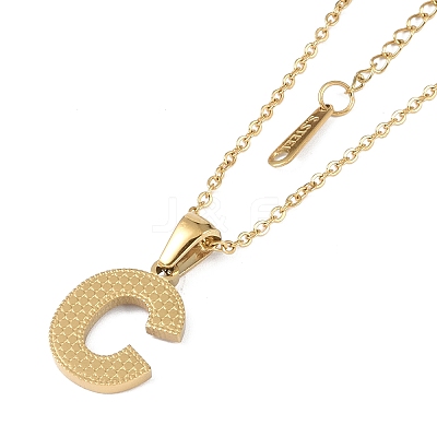 Ion Plating(IP) Initial Letter 304 Stainless Steel Pendant Necklaces NJEW-M199-01G-C-1