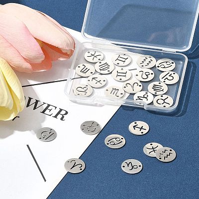24Pcs 12 Styles 201 Stainless Steel Links/Connectors STAS-FS0001-98-1