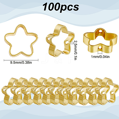 100Pcs Rack Plating Brass Bead Frames KK-SP0002-26G-1
