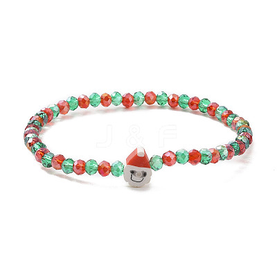 4Pcs 4 Style Polymer Clay Heishi Surfer Stretch Bracelets Set X1-BJEW-TA00261-1