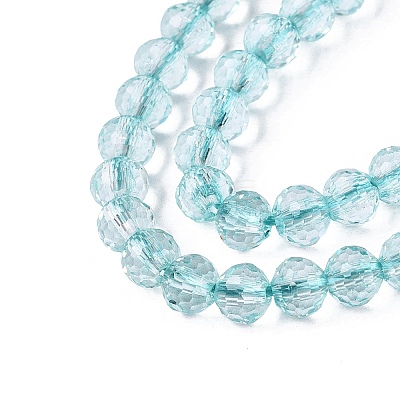 Dyed Transparent Crackle Glass Beads Strands GLAA-Q108-01A-A04-1