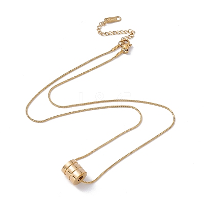 2Pcs 2 Style Ion Plating(IP) 304 Stainless Steel Column Pendant Necklaces Set NJEW-G090-03G-1