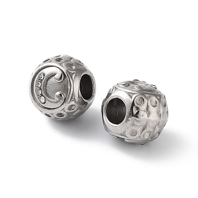 304 Stainless Steel Rhinestone European Beads STAS-A092-10C-P-1
