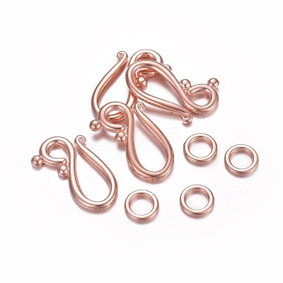 Alloy Hook and Eye Clasps LF1277Y-RG-NR-1