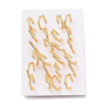 304 Stainless Steel Half Hoop Earrings X-EJEW-H100-10G-1