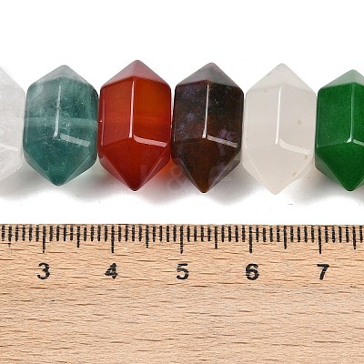 Natural Mixed Stone Double Terminated Point Beads Strands G-T142-97-1