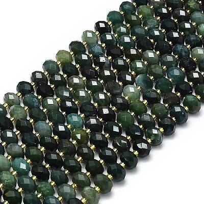 Natural Moss Agate Beads Strands G-P573-A19-01-1