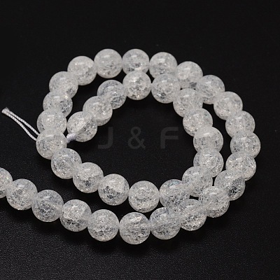 Crackle Glass Round Beads Strands CCG-E001-4mm-04-1
