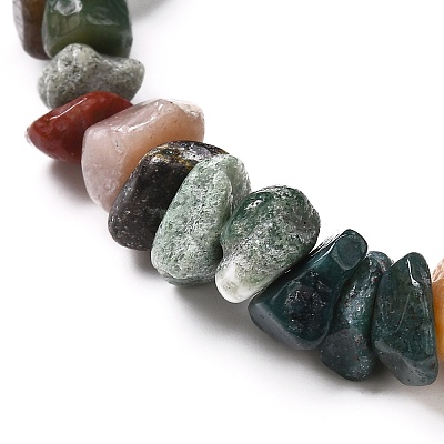 Natural Mixed Stone Chip Beaded Stretch Bracelets for Girl Women BJEW-JB06647-1
