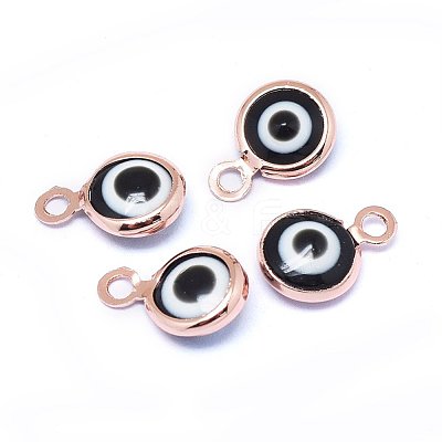 Handmade Evil Eye Lampwork Charms KK-F764-13RG-01-1