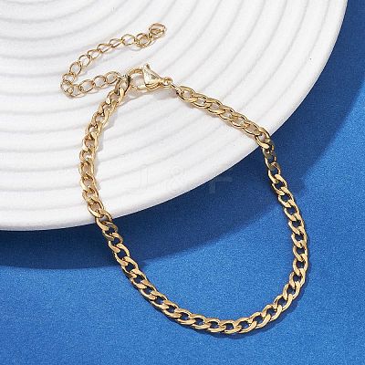 304 Stainless Steel Cuban Link Chain Bracelets for Women BJEW-JB12681-1