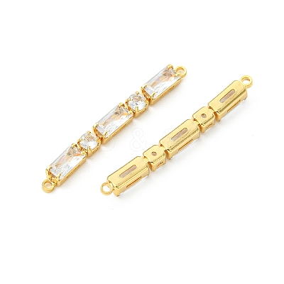SHEGRACE Brass Pave Clear Cubic Zirconia Connector Charms XGRQ3P965-641G-1