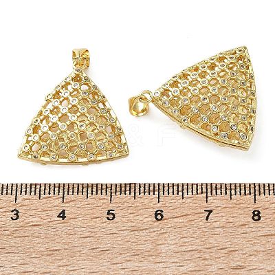 Brass Micro Pave Clear Cubic Zirconia Pendants KK-D221-19G-03-1