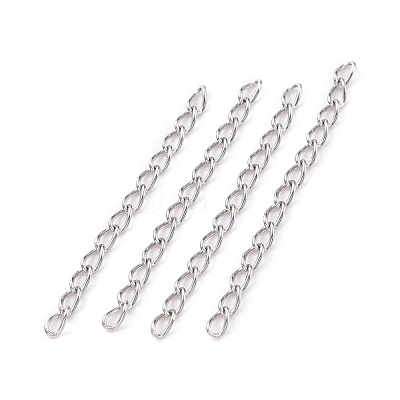 304 Stainless Steel Curb Chains Extender STAS-WH0032-02A-P-1