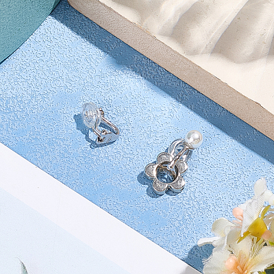 1 Pair 925 Sterling Silver Clip-on Earring Findings STER-BBC0008-46-1